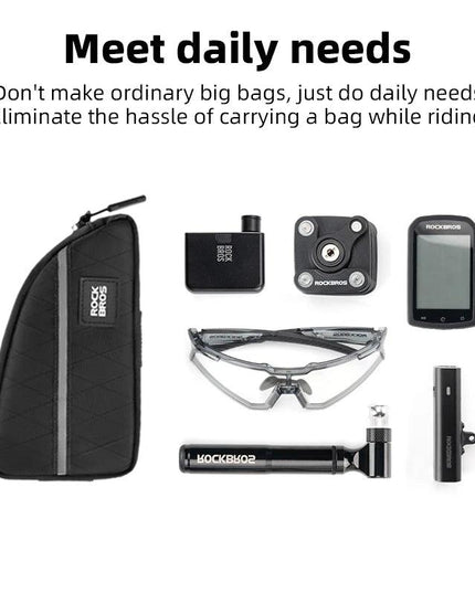 ROCKBROS Bicycle Bag Ultralight Top Front Tube Frame Triangle Bag for Brompton Bike 0.8L Lengthened Design Bike Bag Accessories