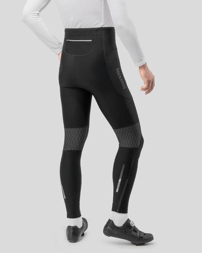ROCKBROS Warm Cycling Pants Outdoor Windproof Tights Leggings Fleece Winter Breathable Bike Long Pants with Pockets EUR Size