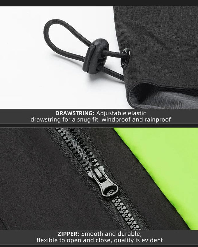 ROCKBROS Motorcycle Raincoat Suit Ultralight Rainwear Shoes Cover Waterproof Reflective Rain Coat Stripe for Riding Equipment