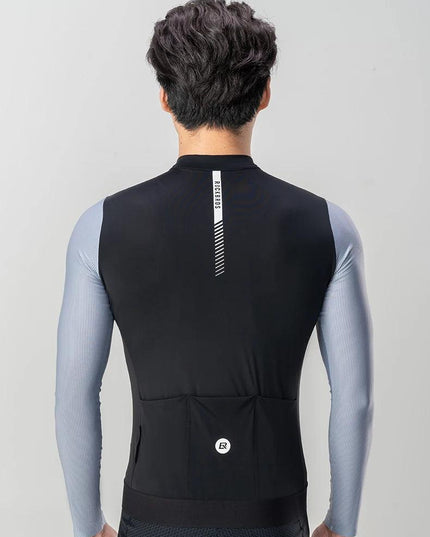 ROCKBROS Cycling Jersey Breathable Long Sleeved Quick Drying With Rear Pocket Bicycle Clothing Non-slip Sweatshirt Cycling Suit