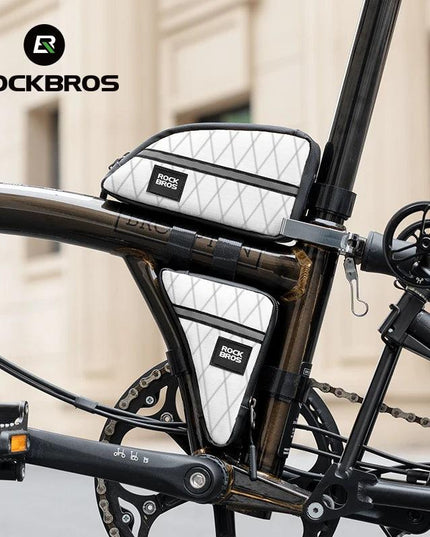 ROCKBROS Mini Triangle Bag Portable Bicycle Bag Ultralight Top Front Tube Frame Triangle Bag for Brompton Bike Cycling Accessory