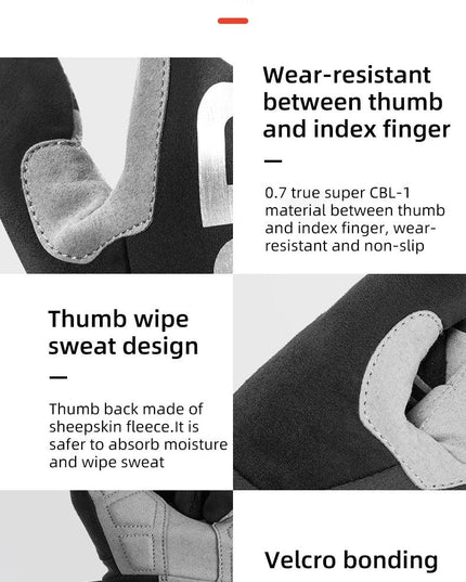 ROCKBROS Bike Glove Winter Warm Windproof Gloves Fleece Long Finger Touch screen Gloves Outdoor Sports Running Riding Mittens