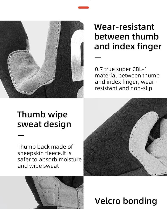 ROCKBROS Bike Glove Winter Warm Windproof Gloves Fleece Long Finger Touch screen Gloves Outdoor Sports Running Riding Mittens