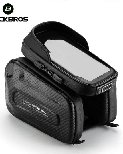 ROCKBROS Bicycle Bag Shockproof Touchscreen Top Tube Bags EVA Hard Shell Front Frame Phone Case Bike Bag Cycling Accessories