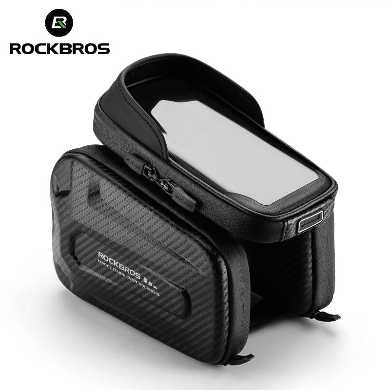 ROCKBROS Bicycle Bag Shockproof Touchscreen Top Tube Bags EVA Hard Shell Front Frame Phone Case Bike Bag Cycling Accessories