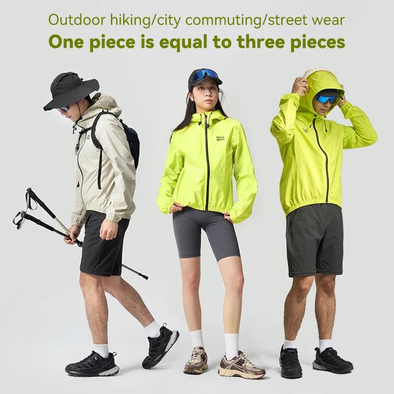 ROCKBROS Waterproof Cycling Jacket Raincoat Waterproof Breathable Outdoor Sport Windbreaker Cycling Hiking Men Women EUR Size