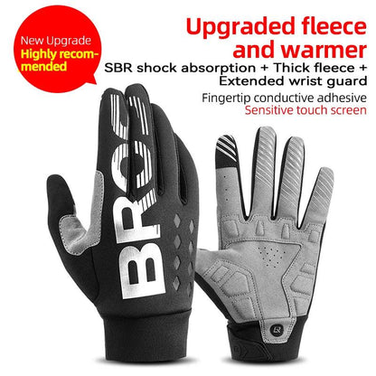 ROCKBROS Bike Glove Winter Warm Windproof Gloves Fleece Long Finger Touch screen Gloves Outdoor Sports Running Riding Mittens