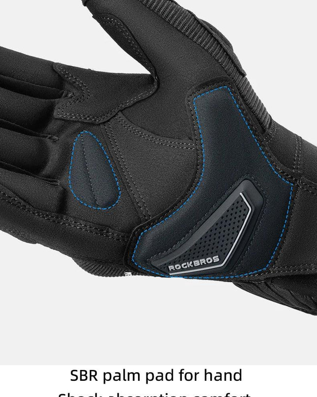ROCKBROS Gloves Touch Screen Riding MTB Bike Bicycle Motorcycle Gloves SBR Palm Pad Fitness Climbing Thick Protective Glove
