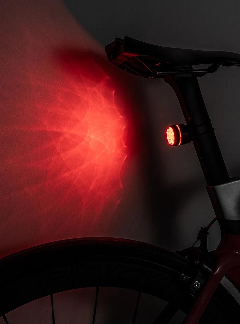 ROCKBROS Bicycle Tail Light Smart Auto Brake Sensing Light Waterproof Rear Touch-sensitive Cycling Taillight Vibration Wake-up