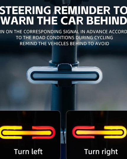 ROCKBROS Bicycle Smart Rear Light Type-C Charging IPX6 Brake Sensor Auto Stop Cycling Taillight Warning Light Bike Accessories