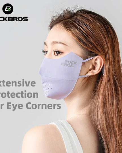 ROCKBROS Cycling Ice Silk Face Mask Anti-UV Sun Protection Breathable Dustproof Men Women Bandana Running Fishing Sports Mask