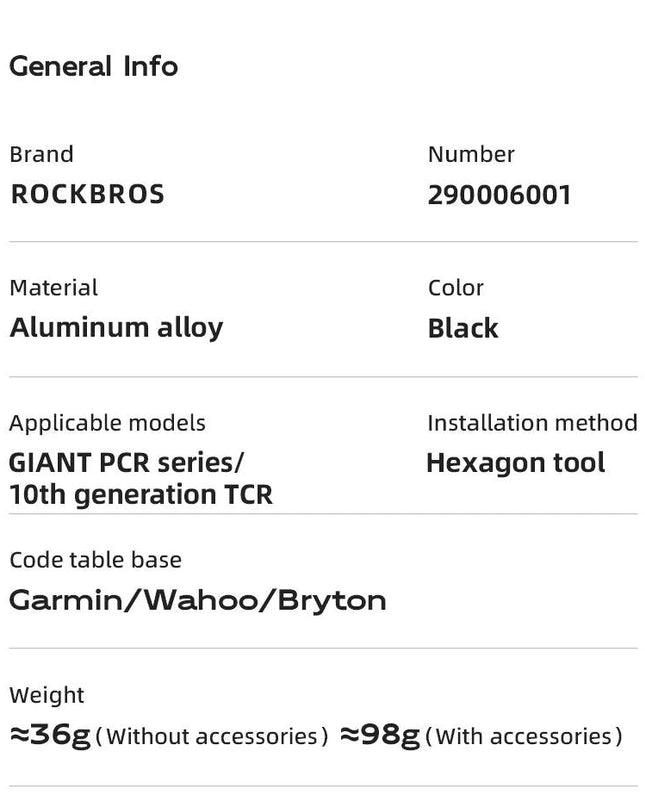 ROCKBROS Bracket for Giant TCR Road Bike PCR Bicycle Light Holder Aluminum Alloy for Garmin/Bryton/Wahoo Mount Computer Bracket
