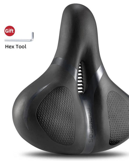 ROCKBROS Bicycle Saddle Breathable Shock Seats PU Leather Surface Cushion Rounded Hollow Cycling Seat Comfort MTB Bike Saddles