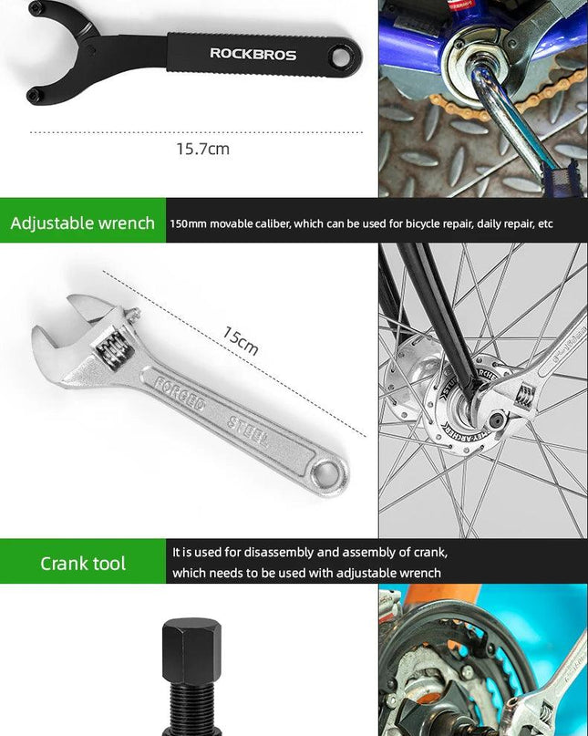 ROCKBROS Bicycle Tools Sets Box Cycling Tools Professional Bike Multifunction Bicycle Repair Tools Key Set Cycling Tools