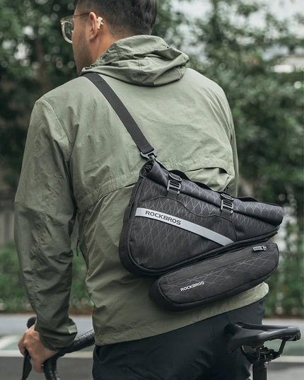 ROCKBROS Combination Bike Bag Triangle Bag Front Tube Bag Large Capacity MTB Road Frame Bag Reflective Bicycle Accessories