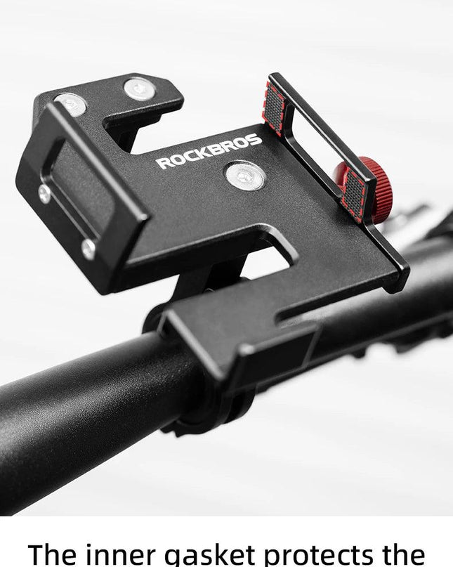 ROCKBROS Bicycle Phone Holder S Clip Ring Holder Aluminum Alloy Anti-Slip for 4.7-7.09inch Phones Moto Motorcycle Stand Bracket
