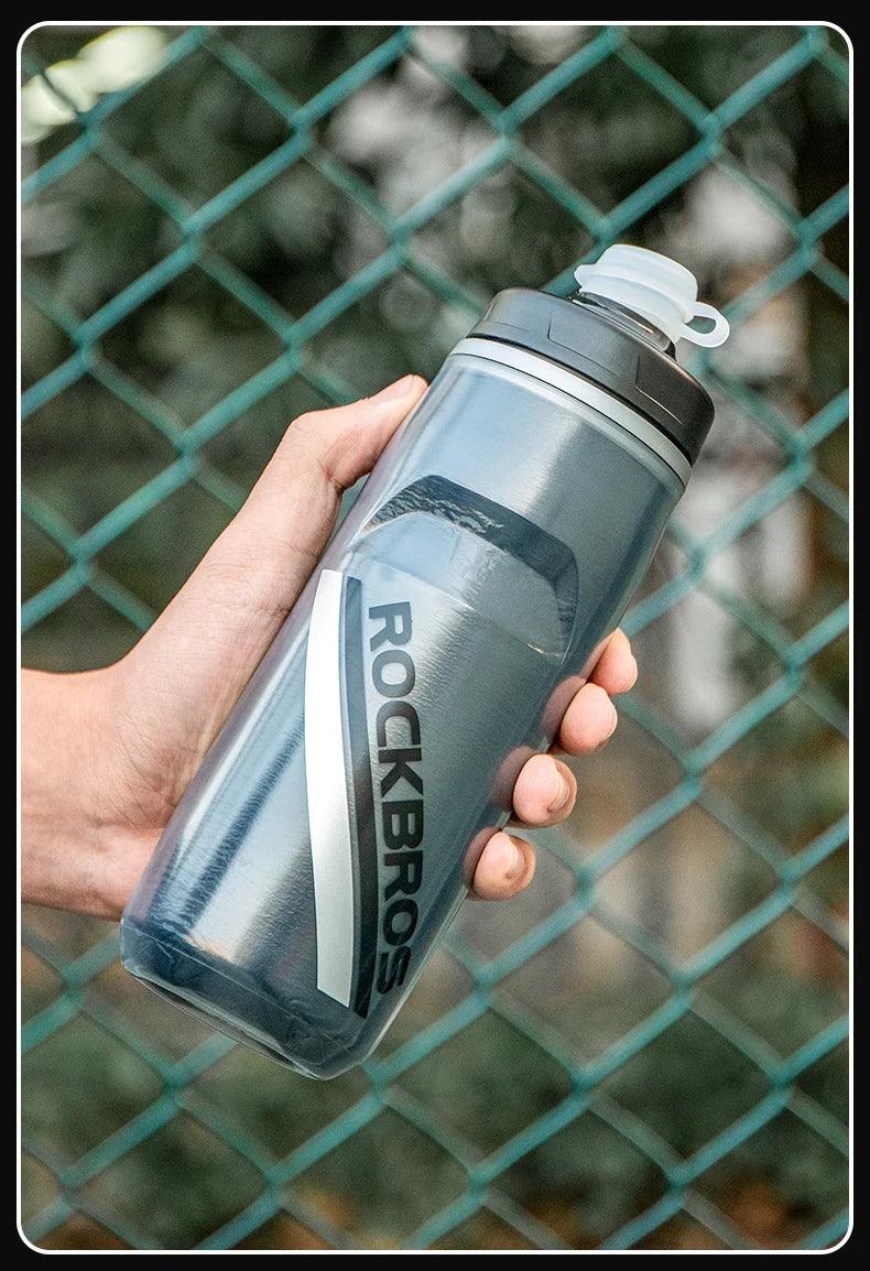 ROCKBROS Cycling Water Bottle Cold Water Insulated Thermal Silicone Bottle Fitness Outdoor Bicycle Portable 620ml Water Kettle