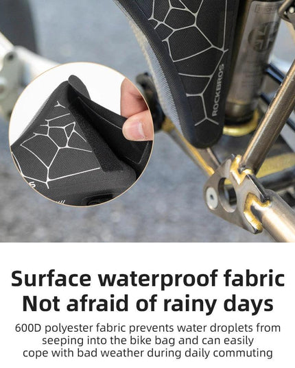 ROCKBROS Folding Bicycle Waterproof Triangle Bags for Brompton Bike 0.32L Portable Mini Brompton Bag Outdoor Bike Accessories
