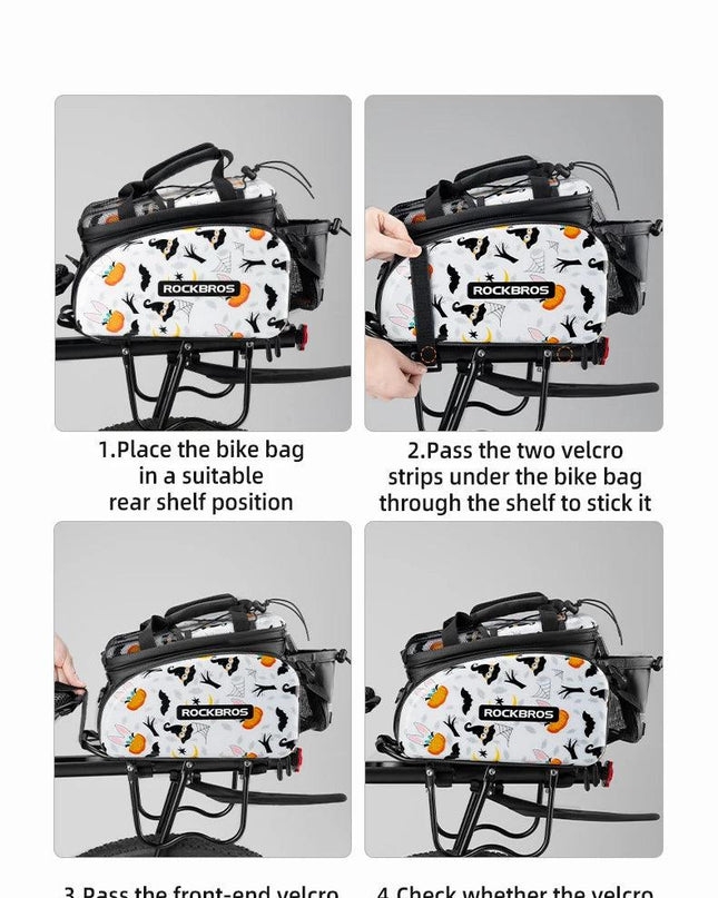ROCKBROS 3 In 1 Bicycle Trunk Bag 35L Big Quality MTB Gravel Bike Bag Hard Shell Travel Luggage Panniers with Waterproof Cover