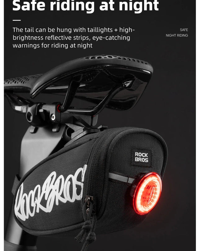 ROCKBROS Bicycle Seat Bag Lightweight Bike Saddle Bag for Cycling Essentials Reflective Rear Pack Wear-Resistant Bag