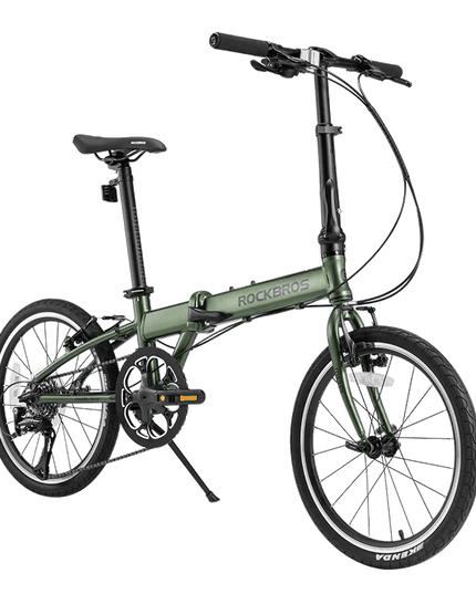 ROCKBROS 20 inch Folding Bike with Shimano 8-speed Aluminium Alloy Frame V Brake Lightweight Adult Unisex Adjustable Bike