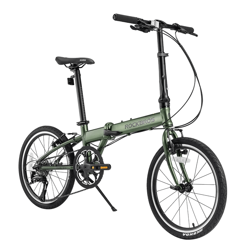 ROCKBROS 20 inch Folding Bike with Shimano 8-speed Aluminium Alloy Frame V Brake Lightweight Adult Unisex Adjustable Bike