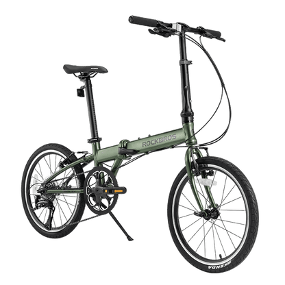 ROCKBROS 20 inch Folding Bike with Shimano 8-speed Aluminium Alloy Frame V Brake Lightweight Adult Unisex Adjustable Bike