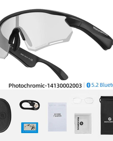 ROCKBROS Polarized Glasses Wireless Bluetooth 5.2 Sunglasses Headset Telephone Driving MP3 Riding Cycling Eyewear UV400 Goggles