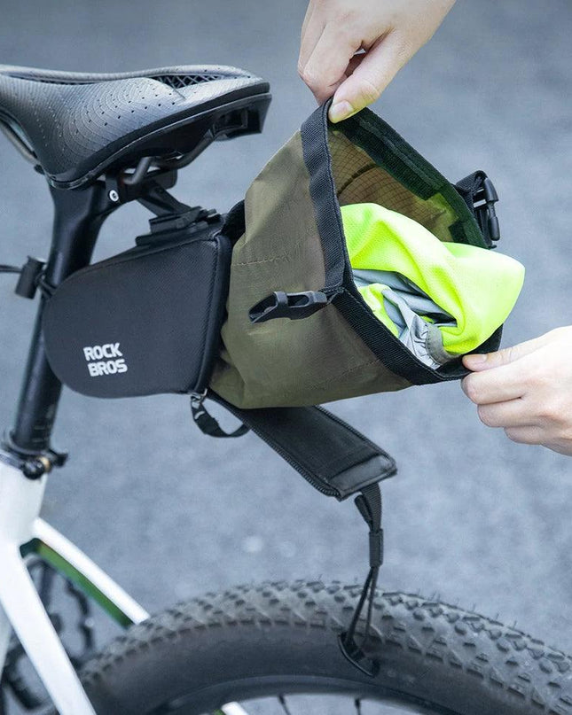 ROCKBROS Cycling Tail Bag Detachable Seat Pack Bag Large Capacity Waterproof Portable Riding Adjustable Bike Bag 0.8L-1.3L