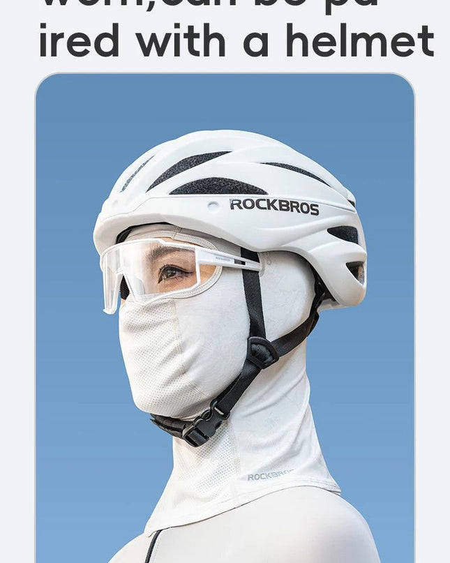 ROCKBROS Summer Breathable Cycling Cap Cooling Sun UV Protection Mask Balaclava Hat Bicycle Scarf Motorcycle Full Face Mask