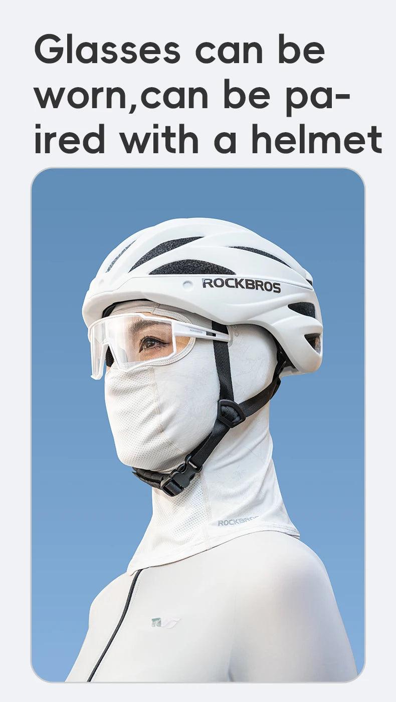 ROCKBROS Summer Breathable Cycling Cap Cooling Sun UV Protection Mask Balaclava Hat Bicycle Scarf Motorcycle Full Face Mask