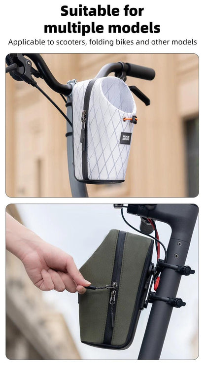 ROCKBROS Folding Bicycle Water Bottle Bags Fashion Front Frame Kettle Bags for Brompton Bike Electric Scooter Tools Package