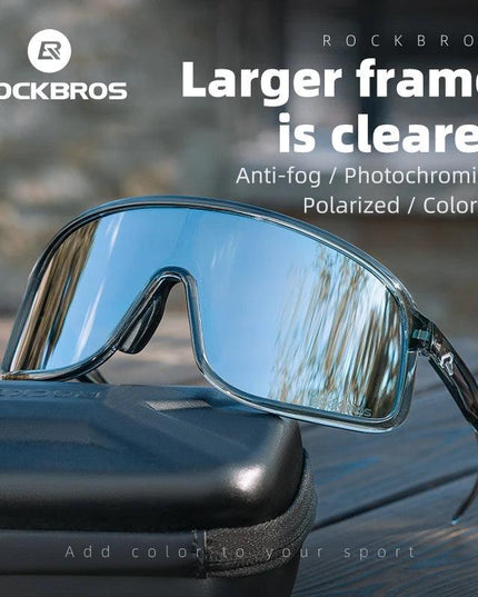ROCKBROS Cycling Glasses Outdoor Bike Sunglasses UV400 Eyewear Sports Eye Protection Windproof Riding Big Frame Polarized Glasse