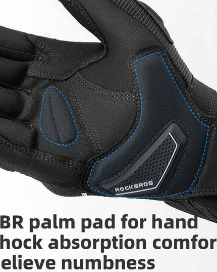 ROCKBROS Gloves Touch Screen Riding MTB Bike Bicycle Motorcycle Gloves SBR Palm Pad Fitness Climbing Thick Protective Glove