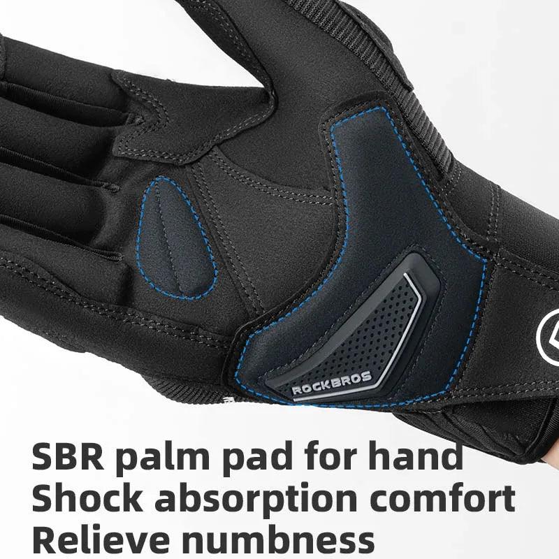 ROCKBROS Gloves Touch Screen Riding MTB Bike Bicycle Motorcycle Gloves SBR Palm Pad Fitness Climbing Thick Protective Glove