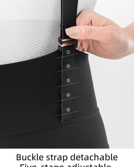 ROCKBROS TVI Women's Detachable Cycling Bib Pants Autumn Winter Warm Tights Bicycle Trousers Shock Absorption Pad For MTB Road ﻿