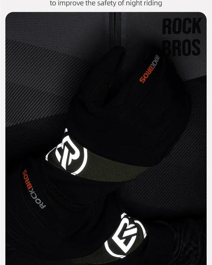 ROCKBROS Long Finger Cycling Gloves Spring Autumn Gloves Non-slip Shock-absorbing Touch Screen Reflective MTB Road Bike Glove