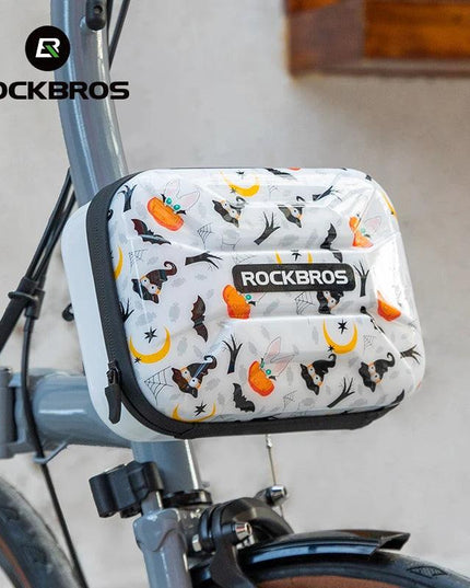 ROCKBROS Bicycle Bag Folding Bike Front Bag 1.9L Big Capacity Hard Sheel Commuting Casual Brompton Bicycle Bag Waterproof Zipper