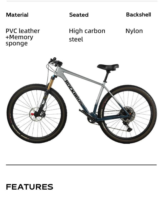 ROCKBROS Bicycle Saddle PVC Leather Comfortable Bike Seat Soft Shock Absorption Oversize Water-Resistant Cycling Cushion