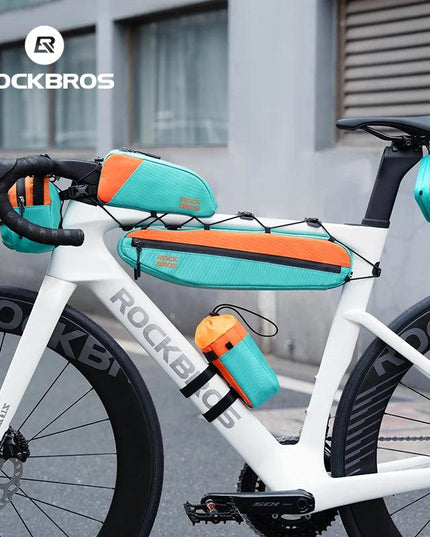 ROCKBROS Bicycle Bag Set Waterproof Combo Bag Front Bag Triangle Tube Bag Polyester Portable Bottle Bag Long-Distance Travel Bag