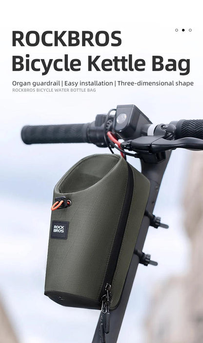 ROCKBROS Folding Bicycle Water Bottle Bags Fashion Front Frame Kettle Bags for Brompton Bike Electric Scooter Tools Package