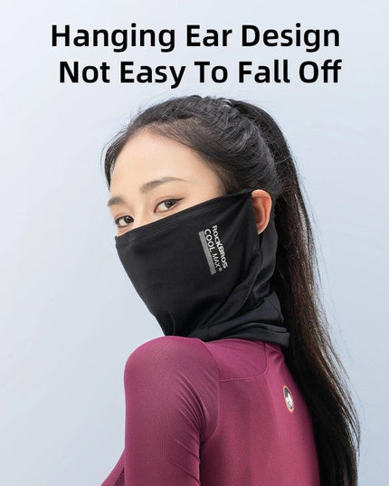 ROCKBROS Summer Cool Mask Cycling Face Mask UV Sun Protection Silk Bike Headwear Breathable Outdoor Fishing Face Cover Bandana