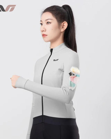 ROCKBROS Windbreak Cycling Jacket for Woman Winter Fleece Warm Women's Bicycle Jersey Professional Bicycle Training Clothing MTB