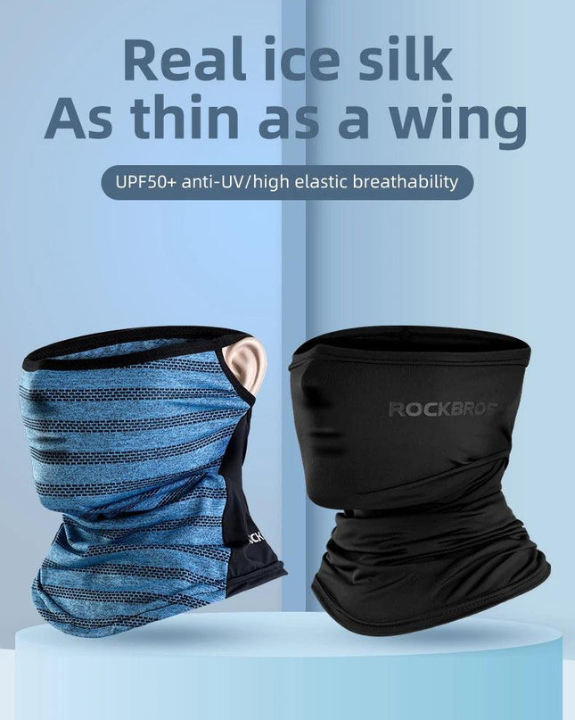 ROCKBROS Summer Face Scarf Neck Sun Protection Silk Cycling Headwear Motorcycle Scooter MTB Road Cycling Mask Breathable Bandana