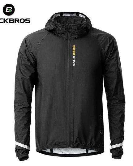 ROCKBROS Raincoat Cycling Waterproof Jacket Lightweight Motorcycle Rain Coat Breathable Reflective Hooded Outdoor Windbreaker