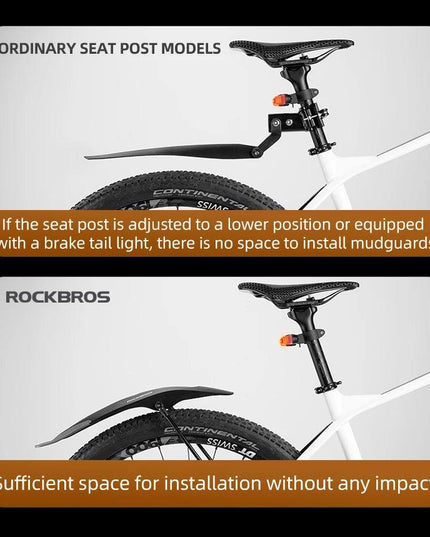 ROCKBROS Mountain Bike Mudguard Widen Quick Release 26-29 Inch  Durable lnnovative Installation Fender Bicycle Accessaries