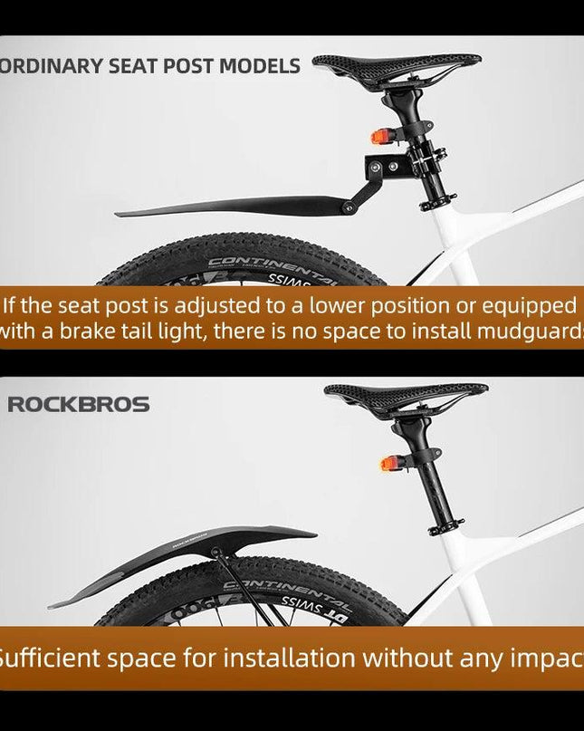 ROCKBROS Mountain Bike Mudguard Widen Quick Release 26-29 Inch  Durable lnnovative Installation Fender Bicycle Accessaries
