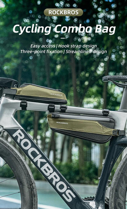 ROCKBROS Bike Bag Portable Bike Top Tube Frame Bag Nylon MTB Road Phone Tool Bag Reflective Ultralight Bicycle Pannier Accessory