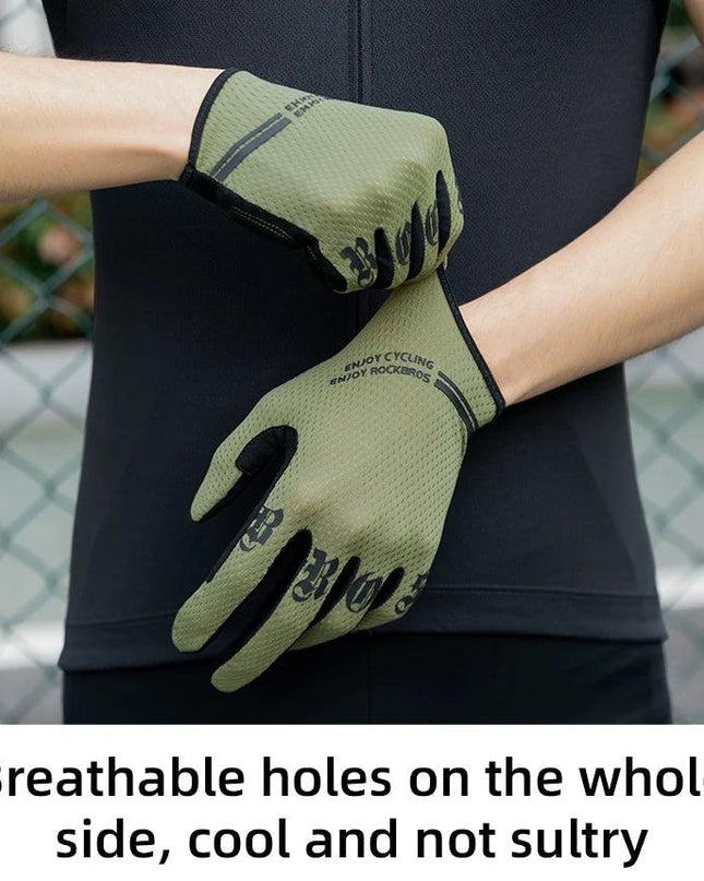 ROCKBROS Cycling Gloves Breathable Non-slip MTB Road Bike Gloves Touch Screen Outdoor Gym Fitness Fishing Bike Training Glove