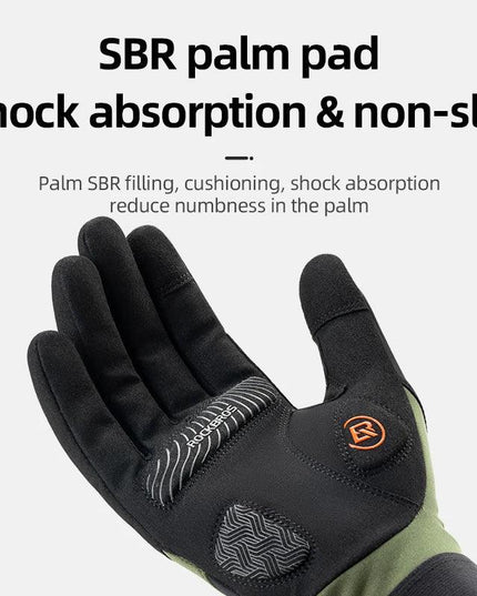 ROCKBROS Long Finger Cycling Gloves Spring Autumn Gloves Non-slip Shock-absorbing Touch Screen Reflective MTB Road Bike Glove